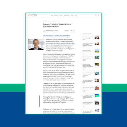 Emerson's Mission Toward a More Sustainable Future