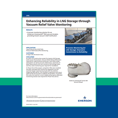 Enhancing Reliability in LNG Storage through Vacuum Relief Valve Monitoring