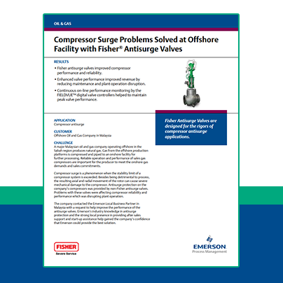 Fisher Boil-Off Gas Compressor Anti-Surge Valve