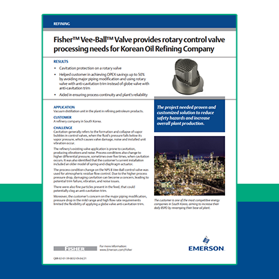 Proven Result: Fisher™ Vee-Ball™ Rotary Control Valves