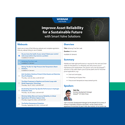 Smart valve solutions webinar