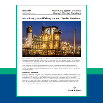 Whitepaper: Maximizing System Efficiency through Effective Blowdown